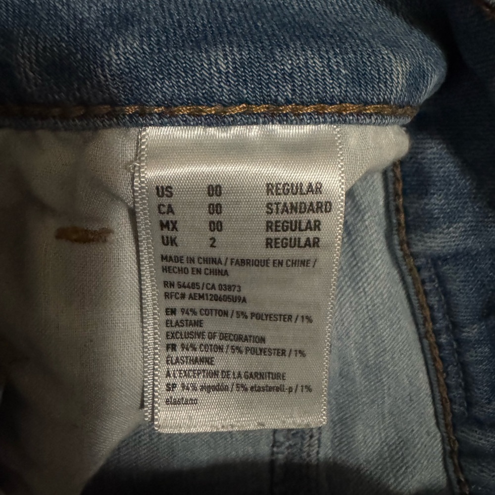 American Eagle Outfitters Light Blue Distressed Mini Skirt - Picture 2 of 3